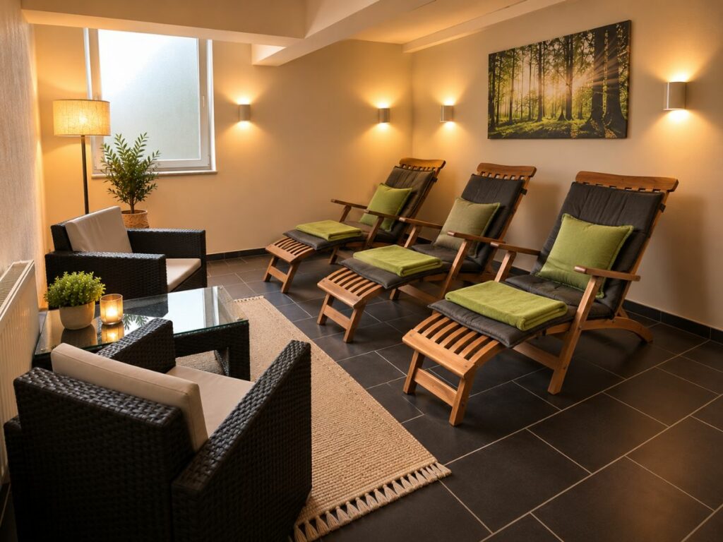 Ruhebereich Wellness Spa Finest Fitness Weinheim